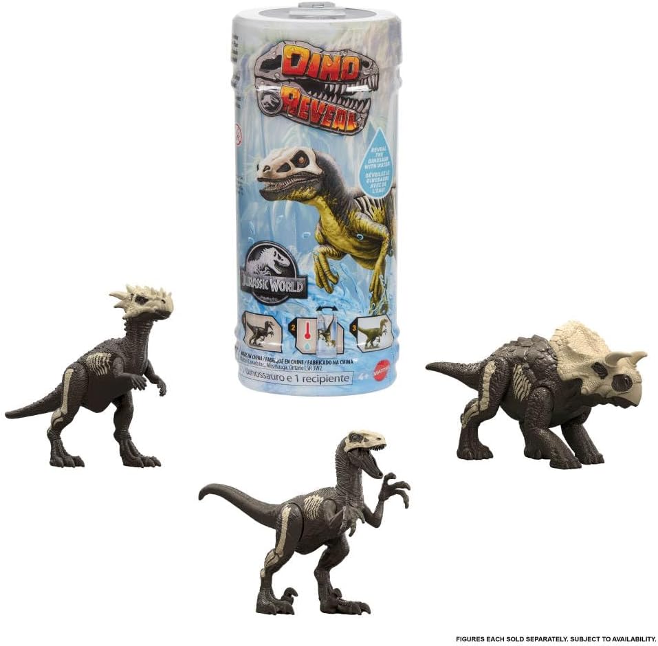 Thumbnail 6 de Jurassic World Color Reveal : Assortiment de dinosaures surprises avec figurines à plonger et révélation par eau chaude