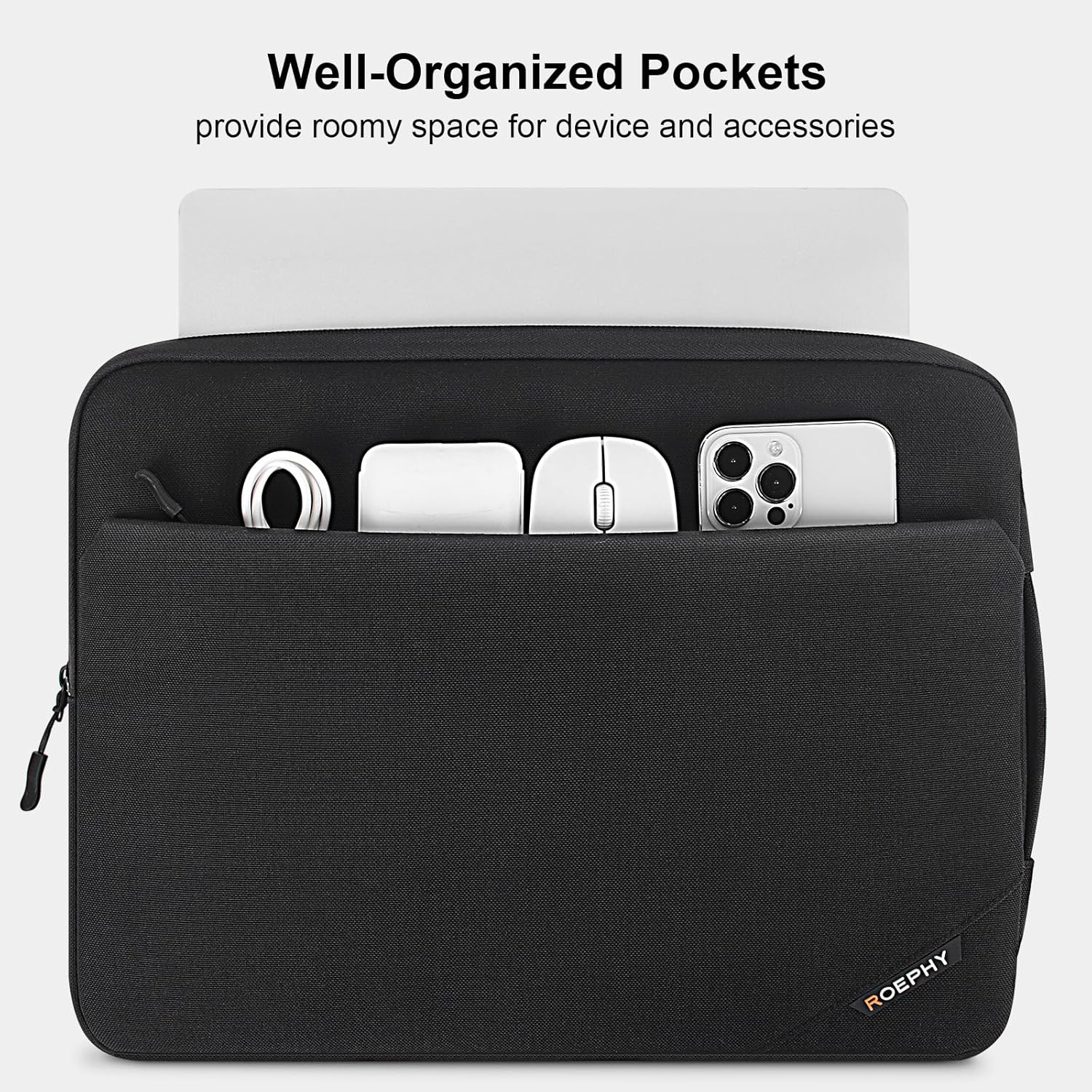 Thumbnail 1 de ROEPHY Laptoptasche 14 Zoll, wasserabweisende Notebooktasche für 13,8-Zoll & 14-Zoll Laptops, schwarz