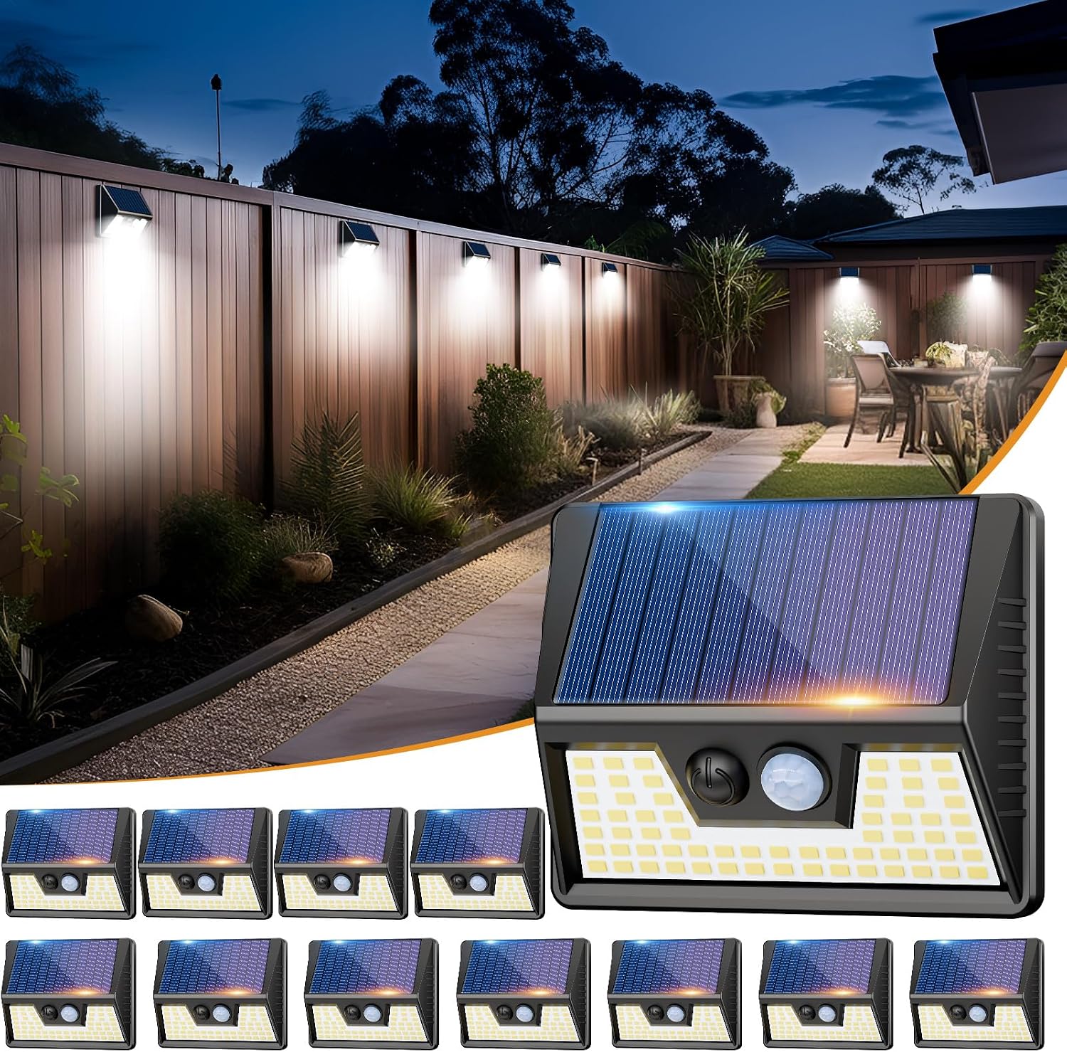 Detalle de Vighep Solar PIR Flood Lights 12 pack