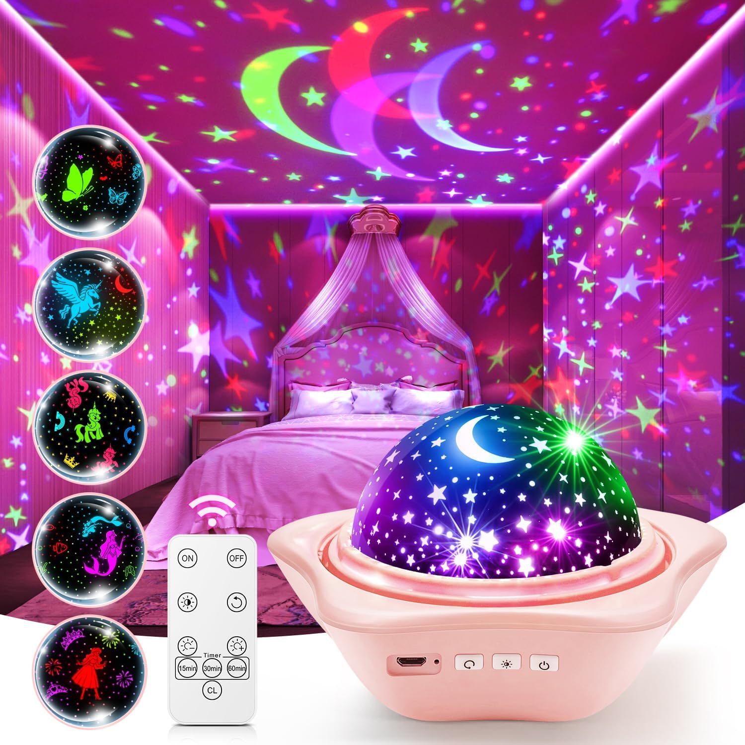 Detalle 2 de PIKOY Excavator Toys for Boys 3-5: Dino Egg Night Light Projector with 15 Sounds, 6 Films, and Remote