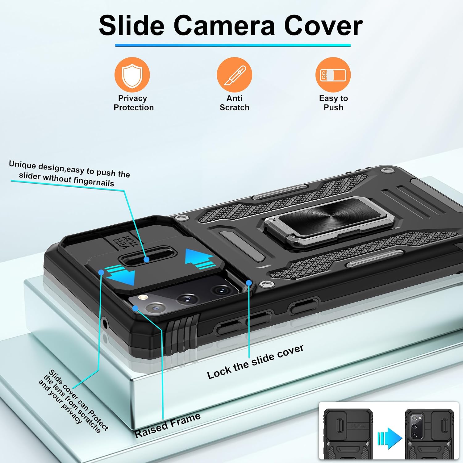 Detalle de Samsung S20 FE case with screen protector