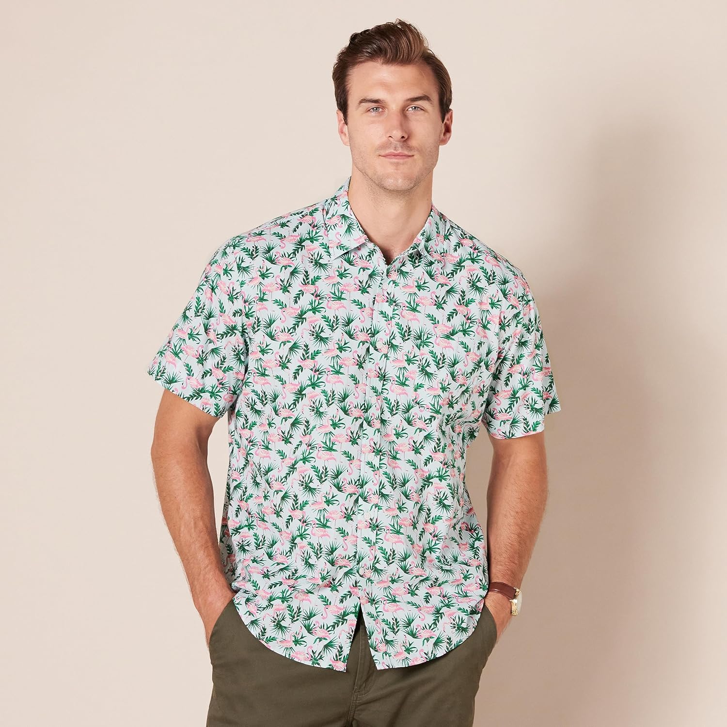 Thumbnail 4 de Amazon Essentials Men’s Regular-Fit Short-Sleeve Print Shirt