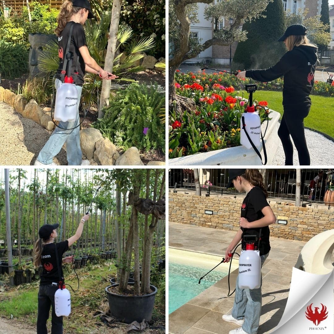 Detalle 1 de Phoenix pulvérisateur de jardin 5 L à pression manuelle avec lance et sangle