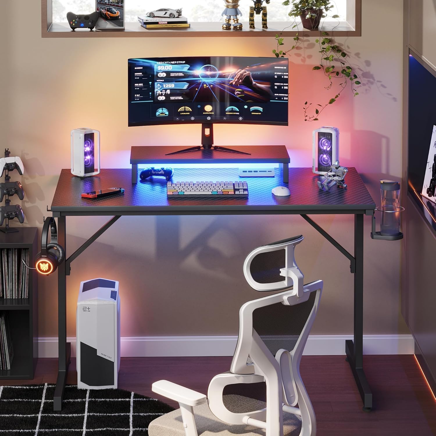 Detalle 2 de Bestier 106.6 cm Escritorio gaming LED