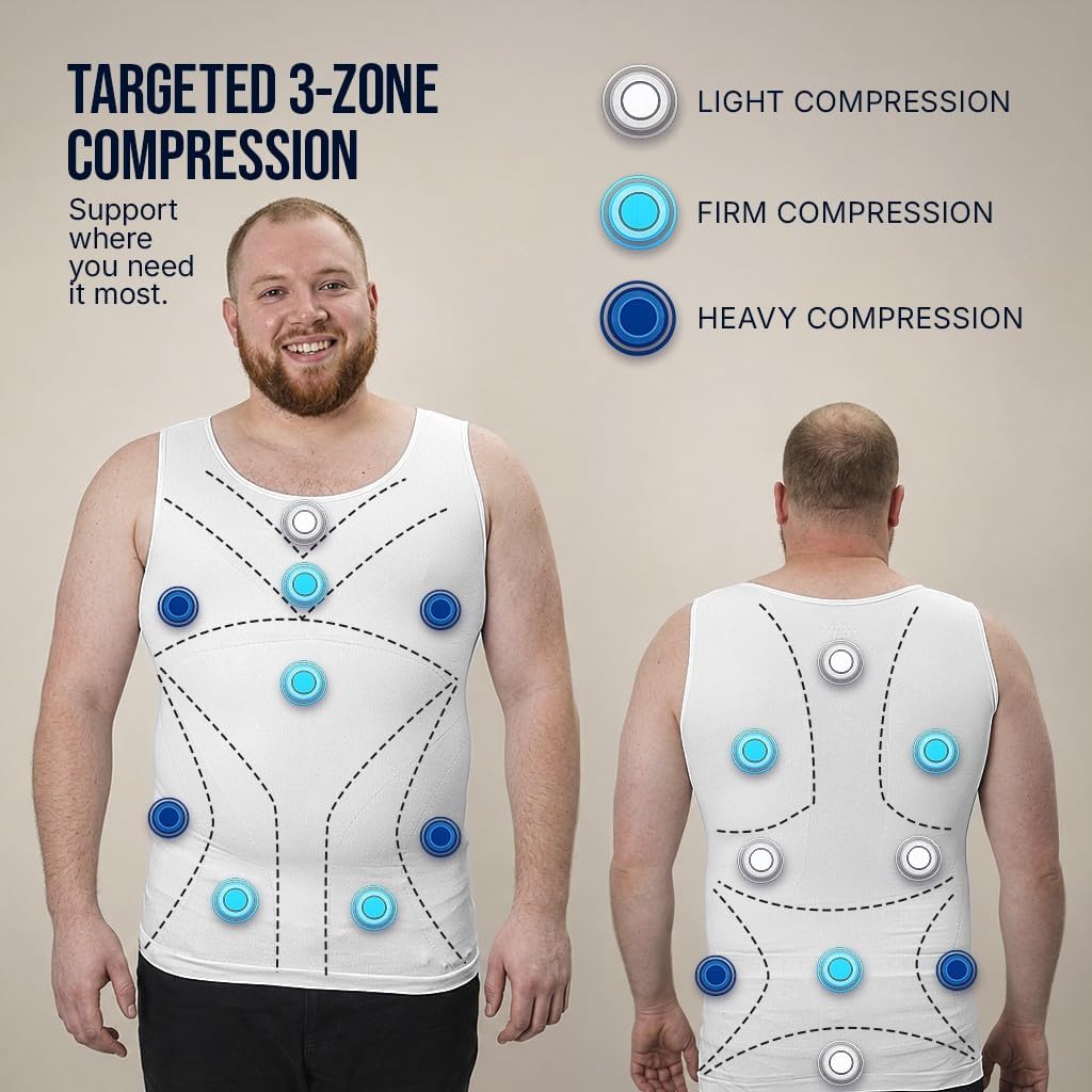 Thumbnail 3 de QORE LOGIQ Gynecomastia Compression Shirts for Men — Slimming Tank Top for Big & Tall builds