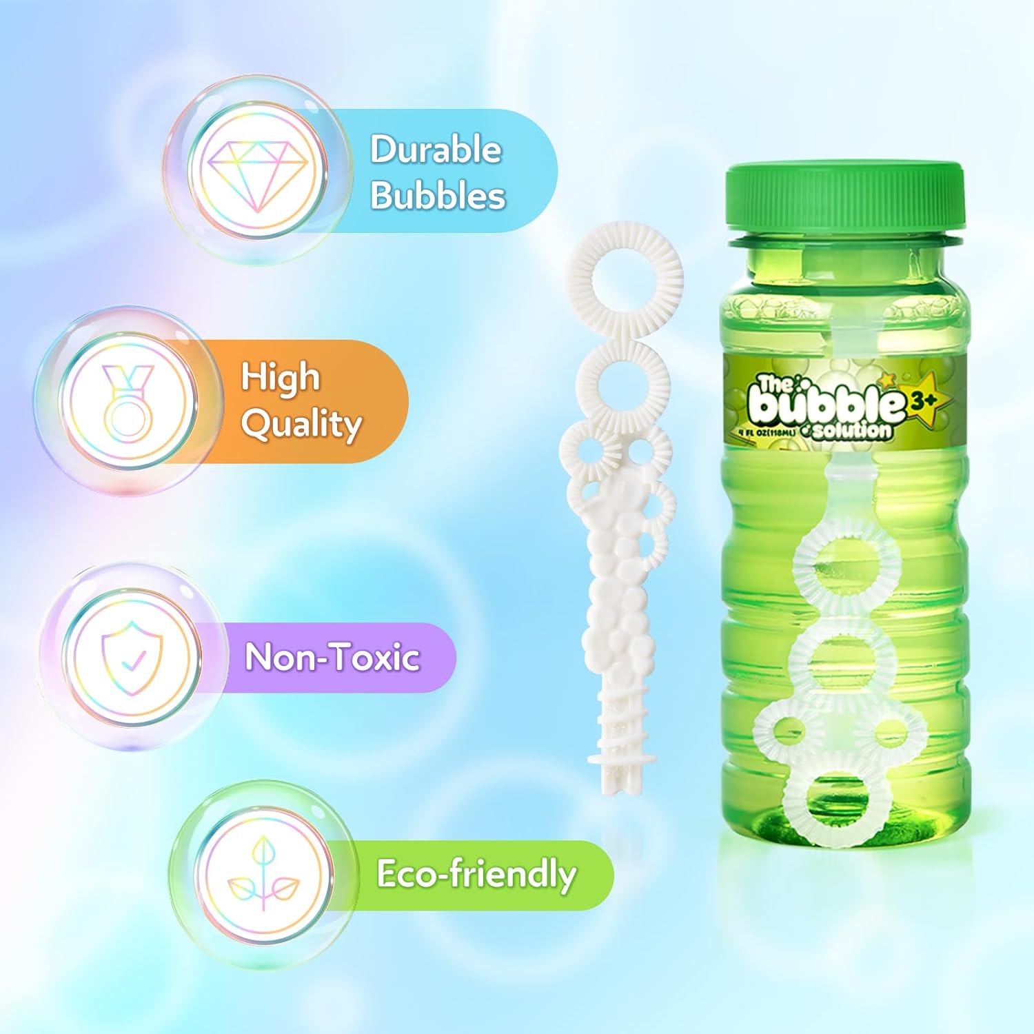 Detalle de SpringFlower 6 Pcs Bubble Bottles with Wand – 4oz Colorful Bubble Set for Kids