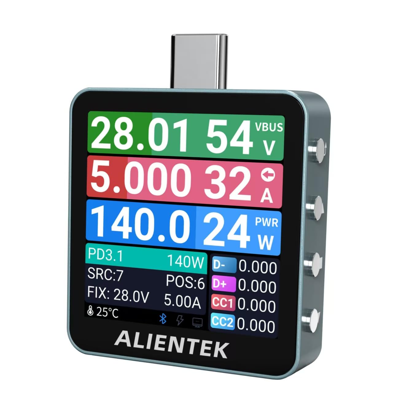 Detalle de ALIENTEK C2 Lite USB-Cテスター 48V・12A対応、Type-C PD電圧・電流測定