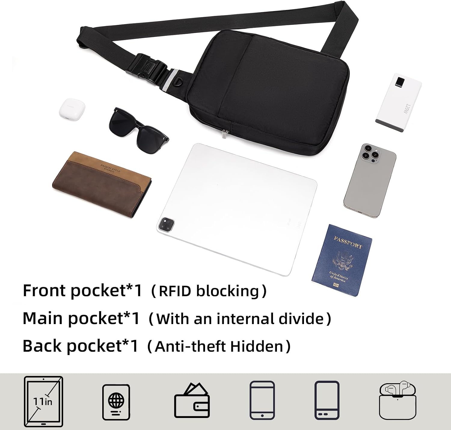 Thumbnail 4 de OSOCE Umhängetasche Sac bandoulière RFID 70–130 cm