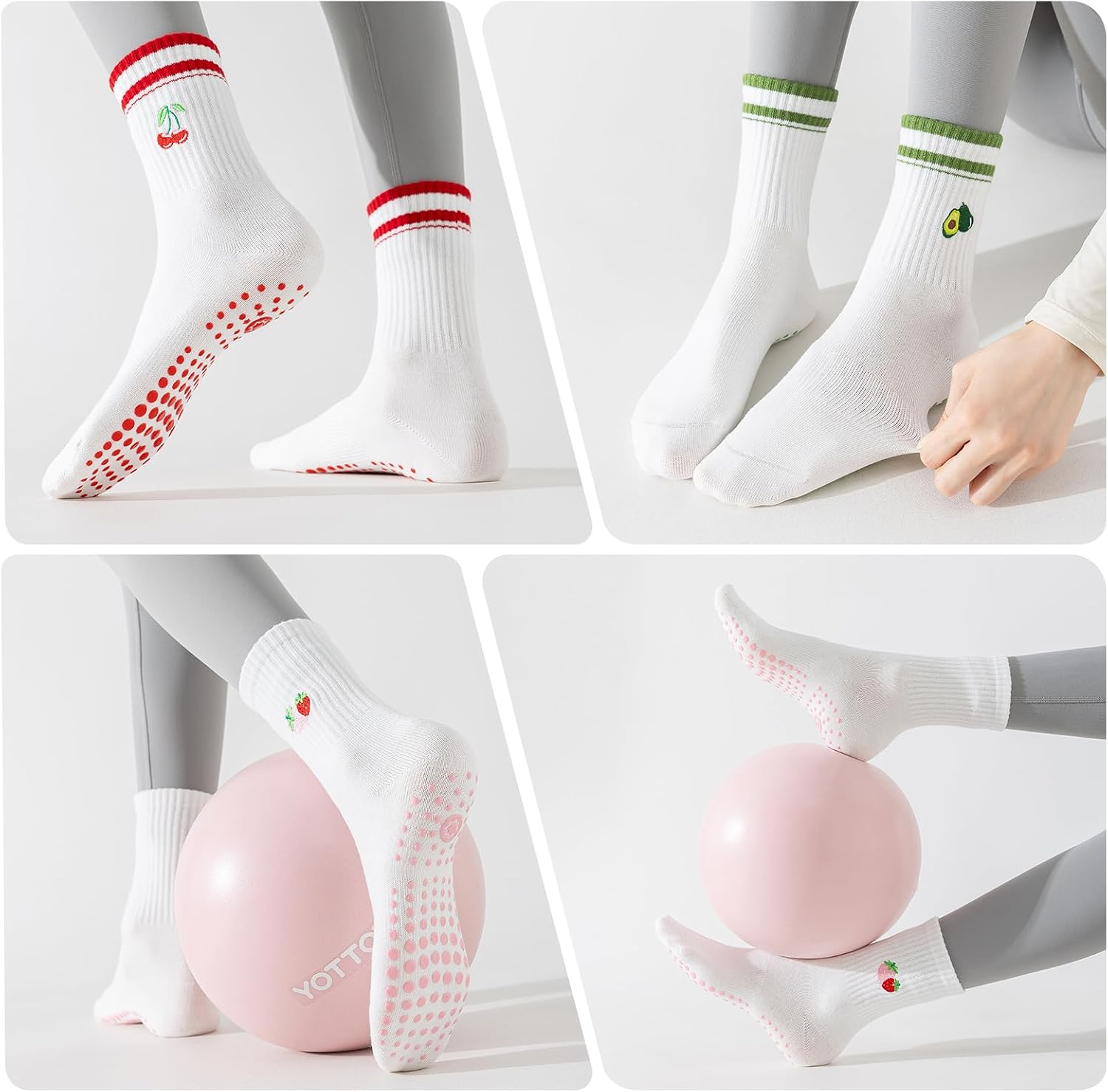 Detalle 1 de BISOUSOX antislipsokken voor dames van katoen voor yoga en pilates