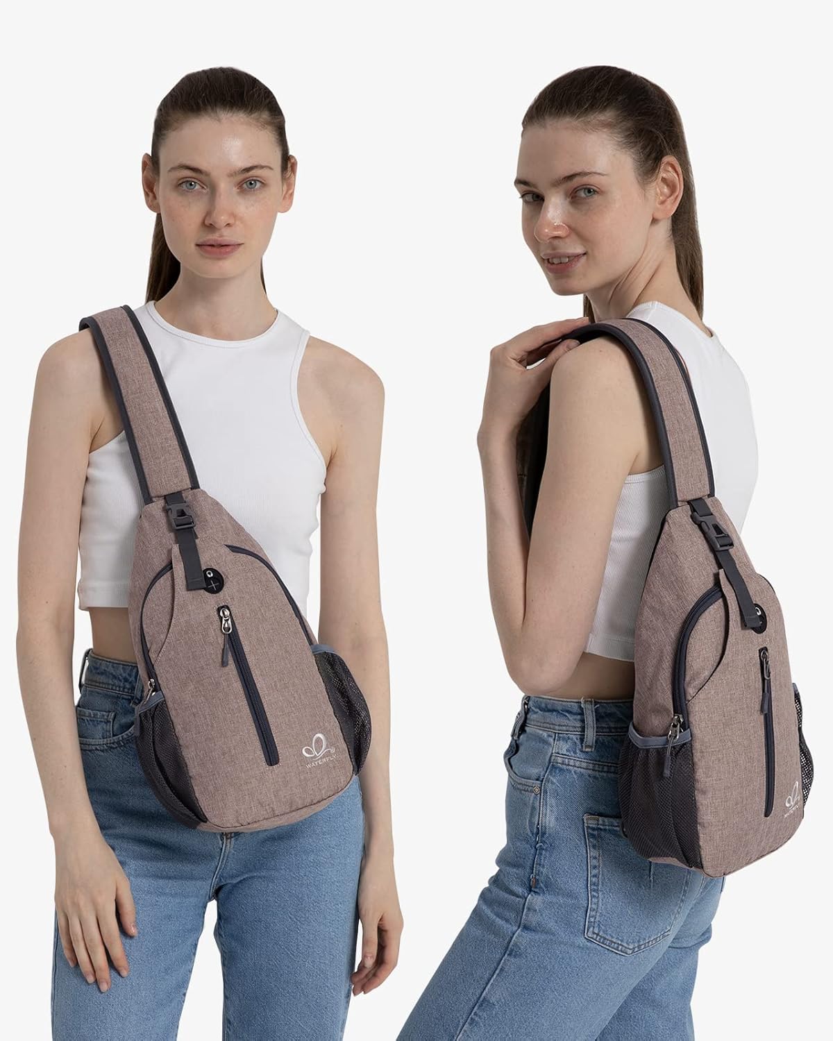 Detalle de WATERFLY Sling Rucksack / Sling Bag – verstellbarer Umhänge-Rucksackgurt für Wandern und Alltag