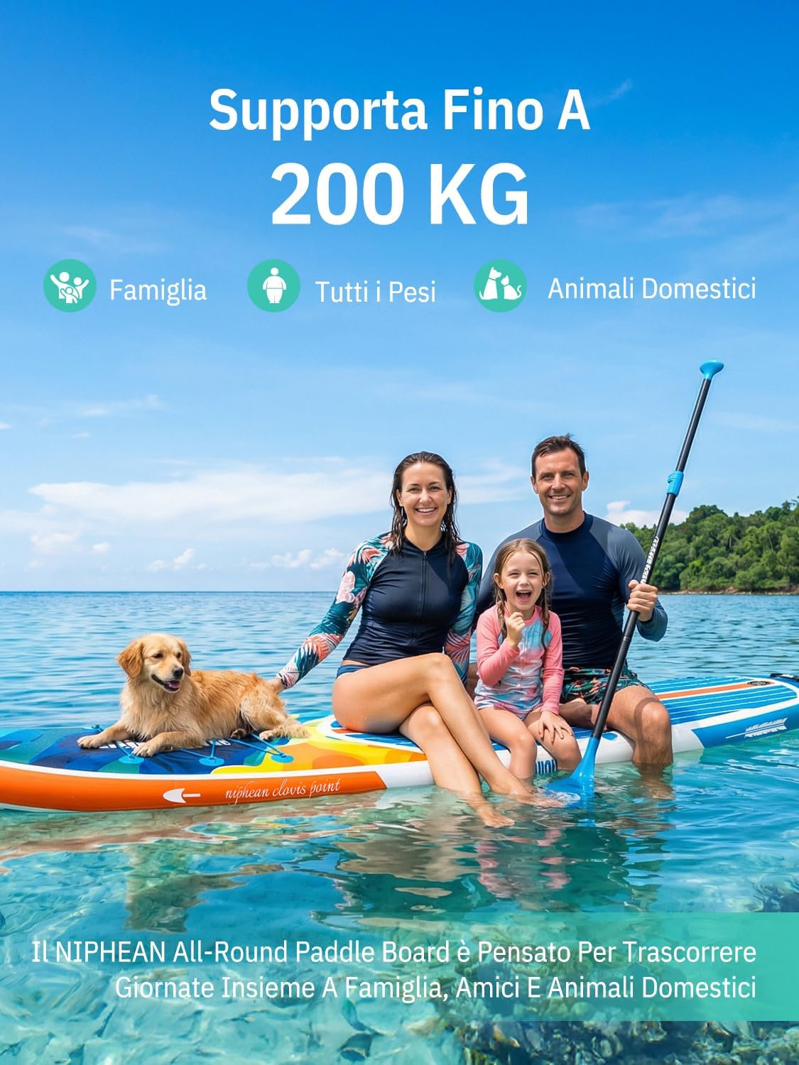 Thumbnail 2 de Niphean SUP Gonfiabile Adulti con Tutti gli Accessori – Tavola da Stand Up Paddle 320 cm