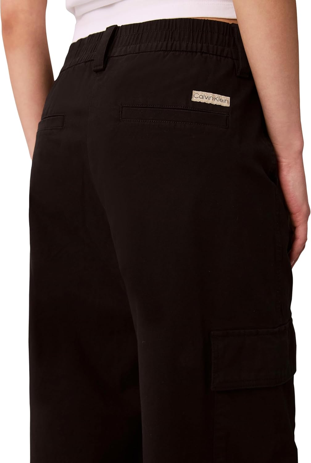 Detalle de Calvin Klein Cotton Ewaist Cargo Pant LV047F623G – Pantaloni casual da donna
