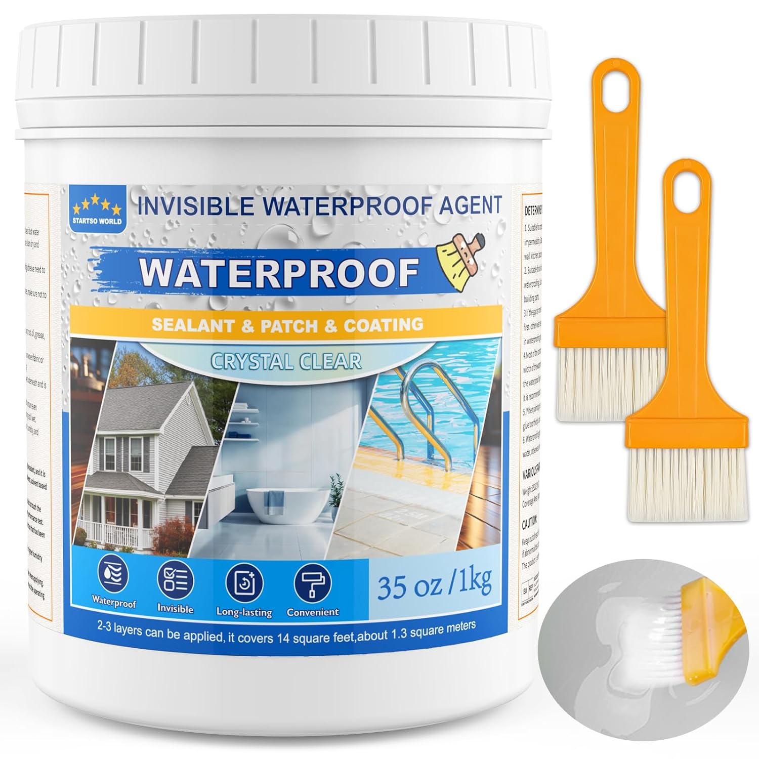 Sigillante Impermeabile Liquido 1KG – Rivestimento Trasparente per Interni ed Esterni
