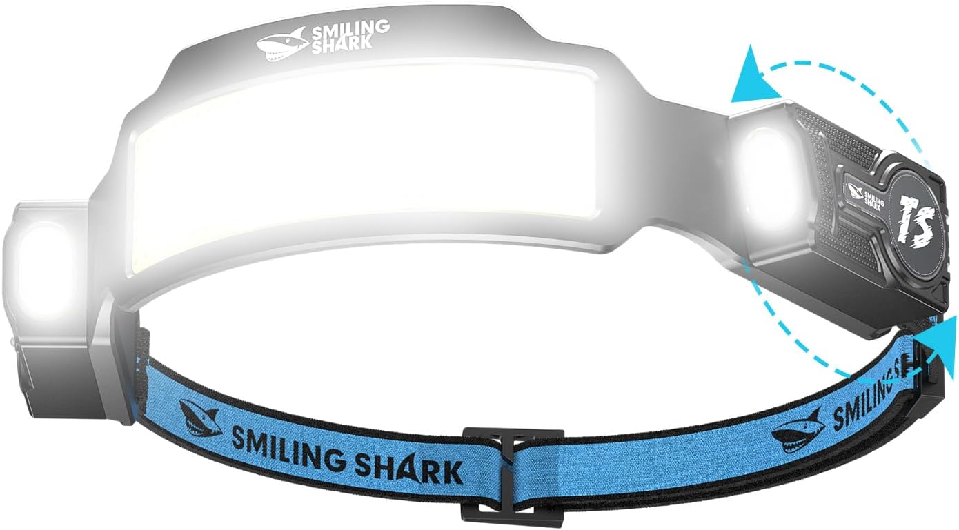 Detalle de Smiling Shark Lampada Frontale TS-6: torcia LED ricaricabile con sensore movimento