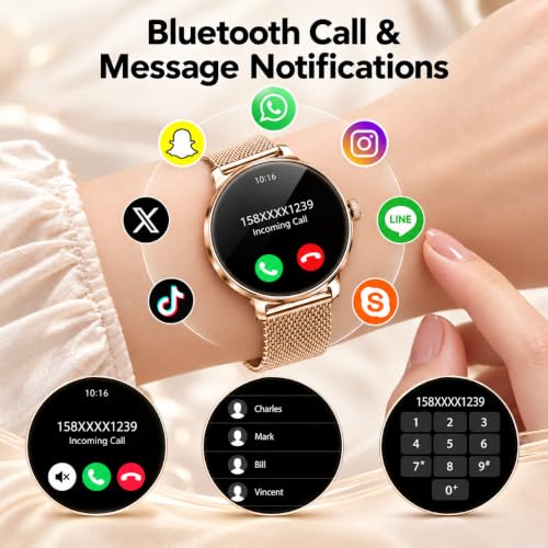 Thumbnail 2 de Taopodo JX523 Damen-Smartwatch mit Telefonfunktion – 1,27" AMOLED, 120+ Sportmodi, IP68, Rotgold