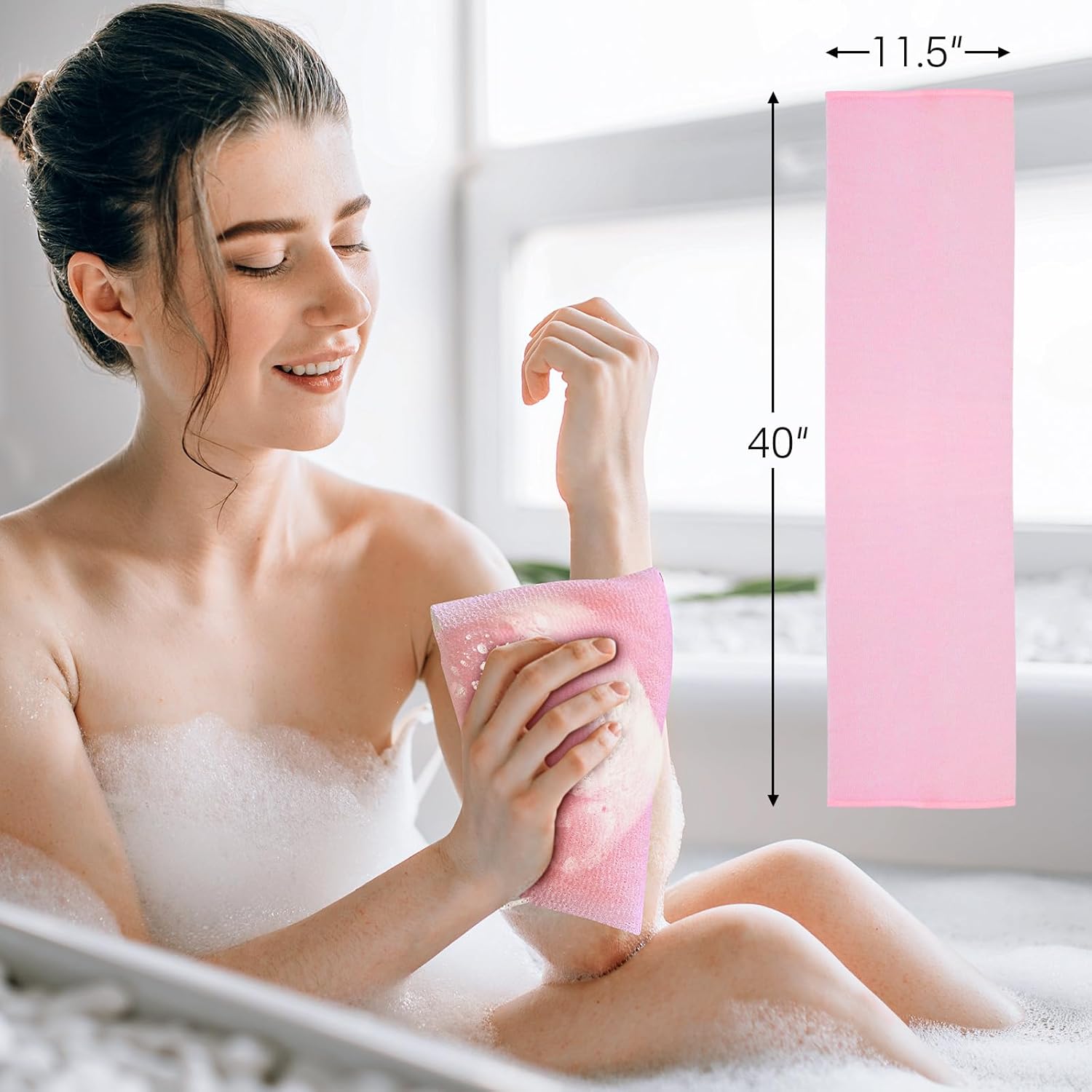 Thumbnail 6 de Yiclick Exfoliating Washcloth Towel (3-Pack) — Japanese/Korean-Style Back Scrubber for Shower, Bath & Travel