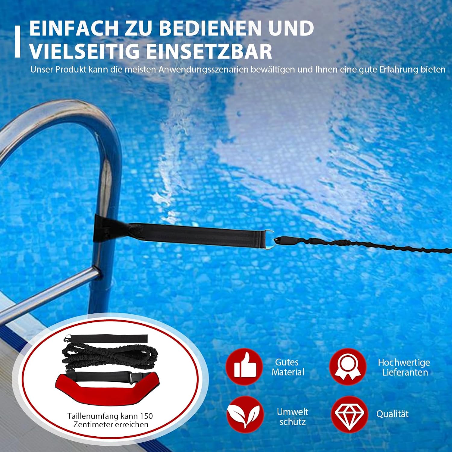 Thumbnail 2 de Schwimmgurt Pool 3,6 m – Einstellbarer Schwimmtrainer für Kinder und Erwachsene