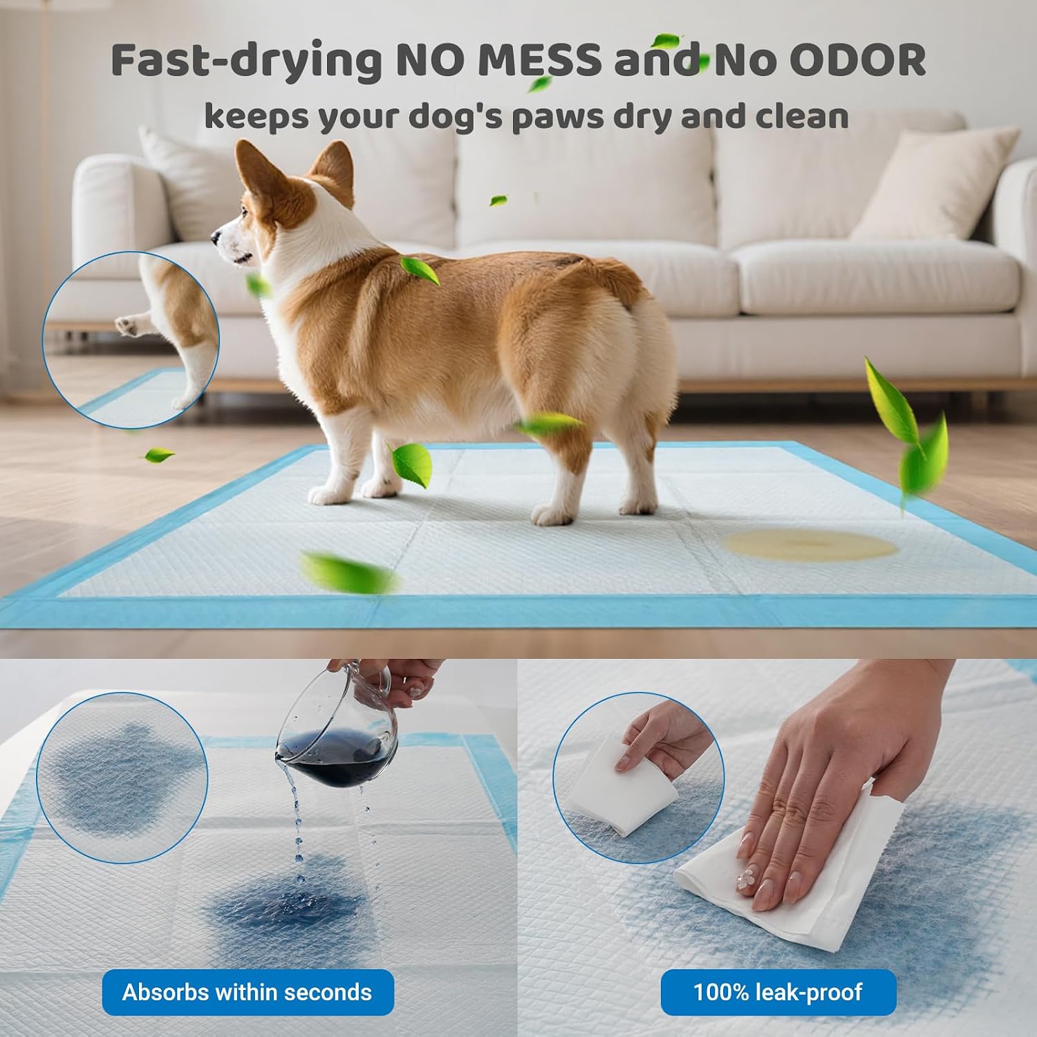 Thumbnail 1 de Barpor Alaise pour chien 60x90 cm – 20 pièces, alèses éducatives ultra-absorbantes anti-fuite