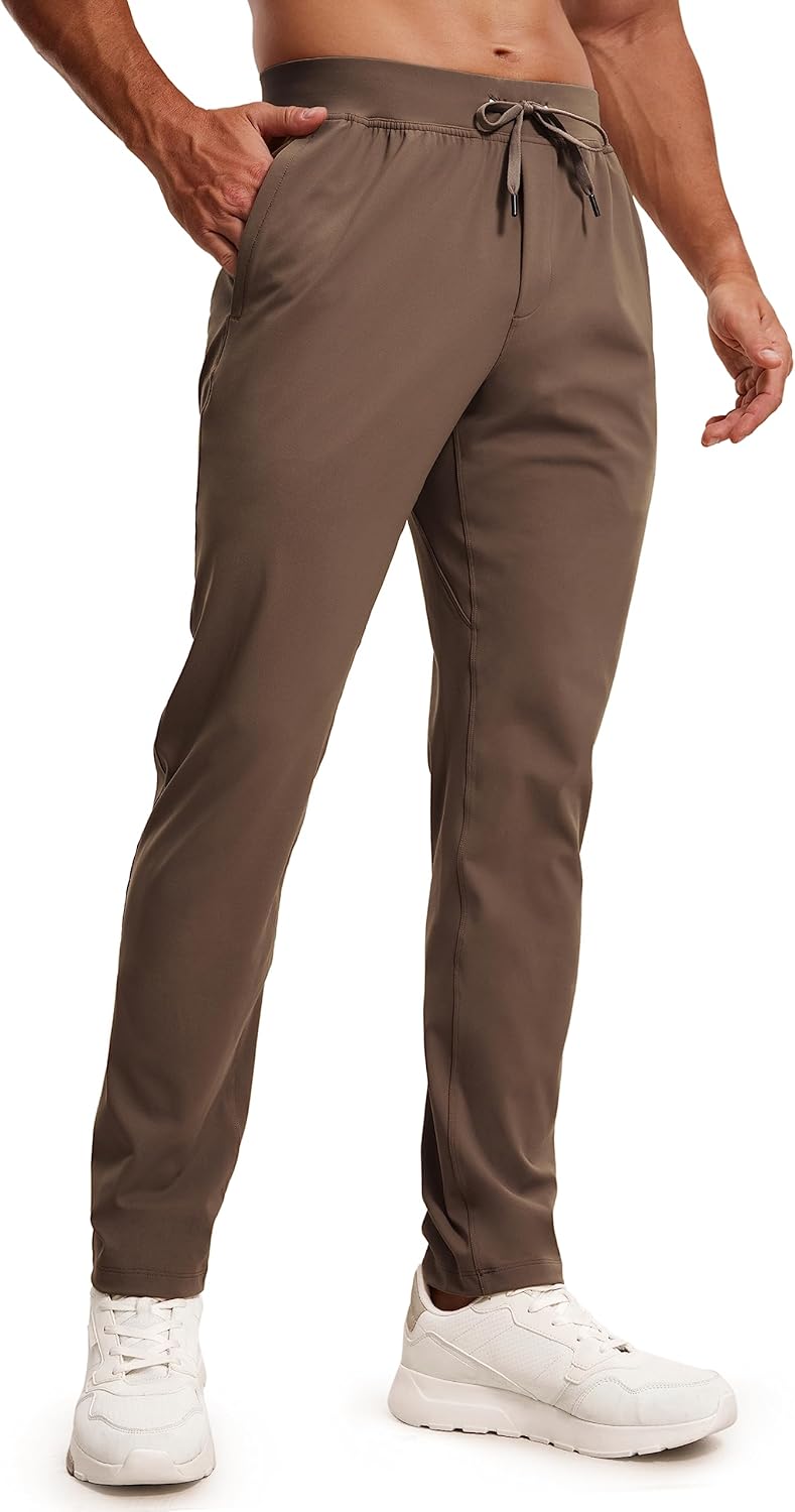 Detalle de CRZ YOGA Joggers Leggeri da Uomo con Tasche, pantaloni da viaggio per escursionismo – 76 cm