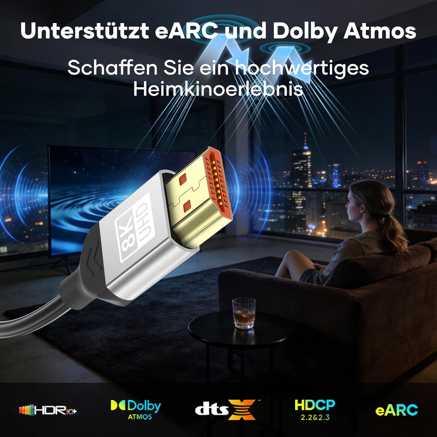 Thumbnail 5 de Kryoza Ultradünnes HDMI Kabel 2M 8K – extrem flexibel, 2.1 High Speed