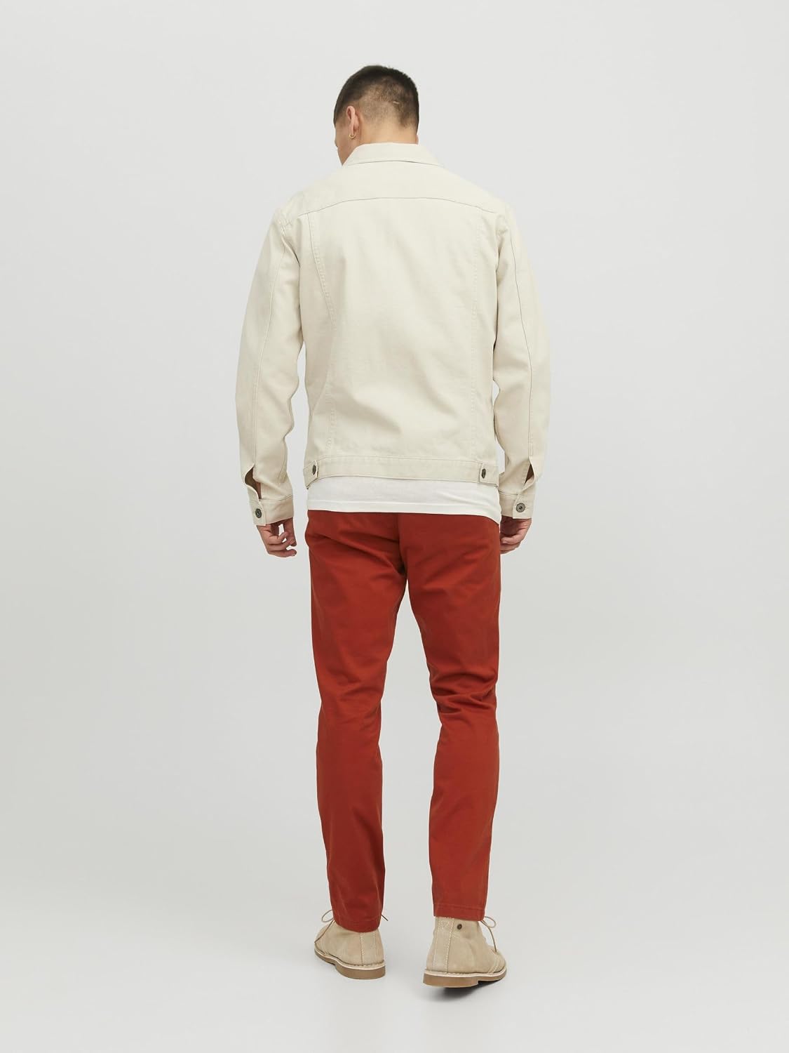 Detalle 2 de JACK & JONES Jjimarco Jjbowie Sa Pantalones chinos beige para hombre 32W / 32L