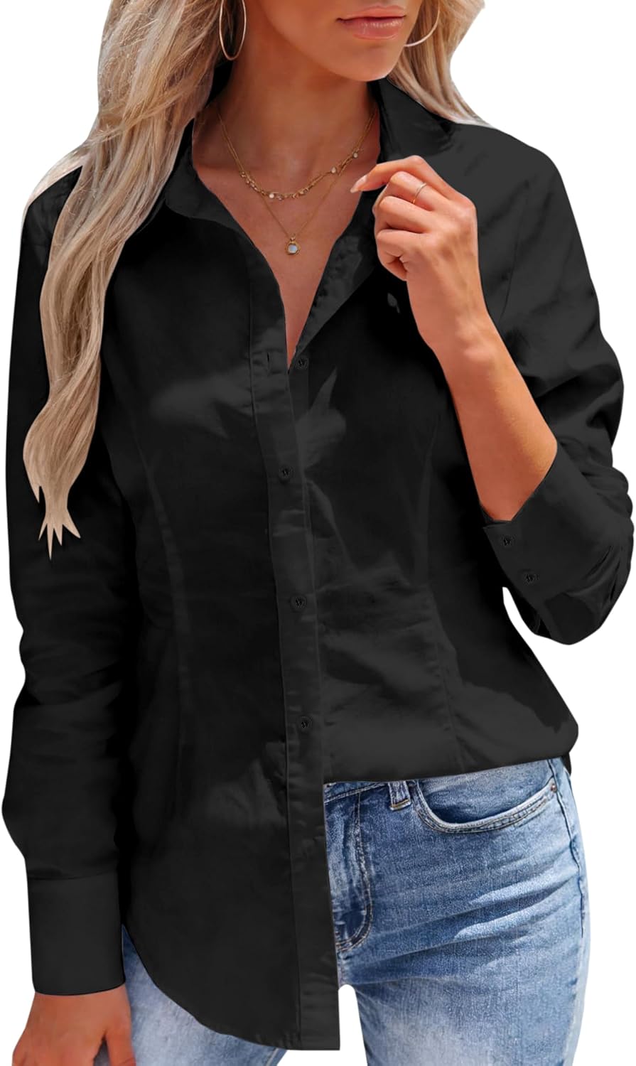 Thumbnail 4 de Button Down Shirts for Women Wrinkle Free Long Sleeve