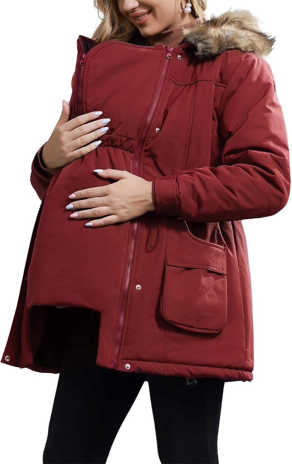 Thumbnail 1 de Maacie Women’s Maternity Winter Parka with Fur Hood, Waterproof & Windproof Warm Padded Coat