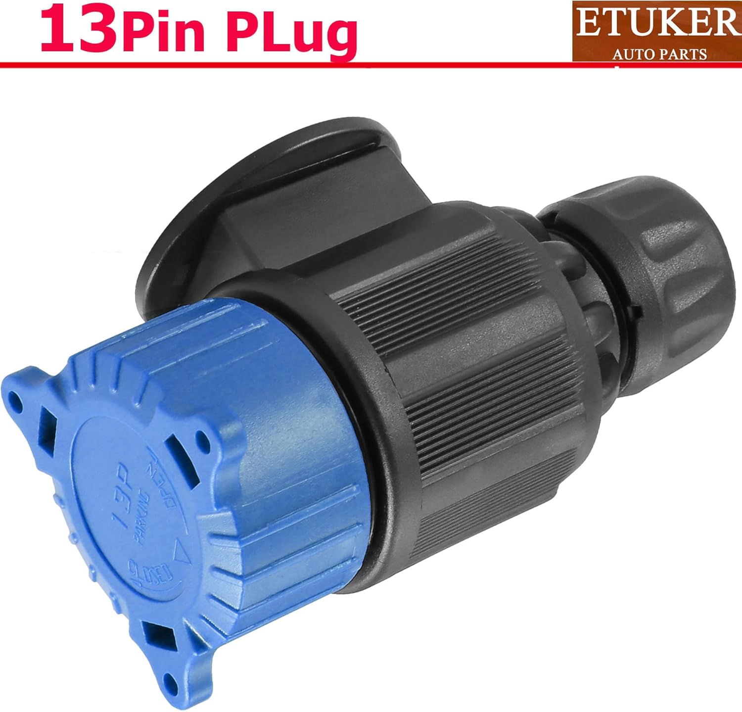 Thumbnail 2 de ETUKER 2-Piece 13 Pin Trailer Plug Waterproof (12V) with Screw Terminals