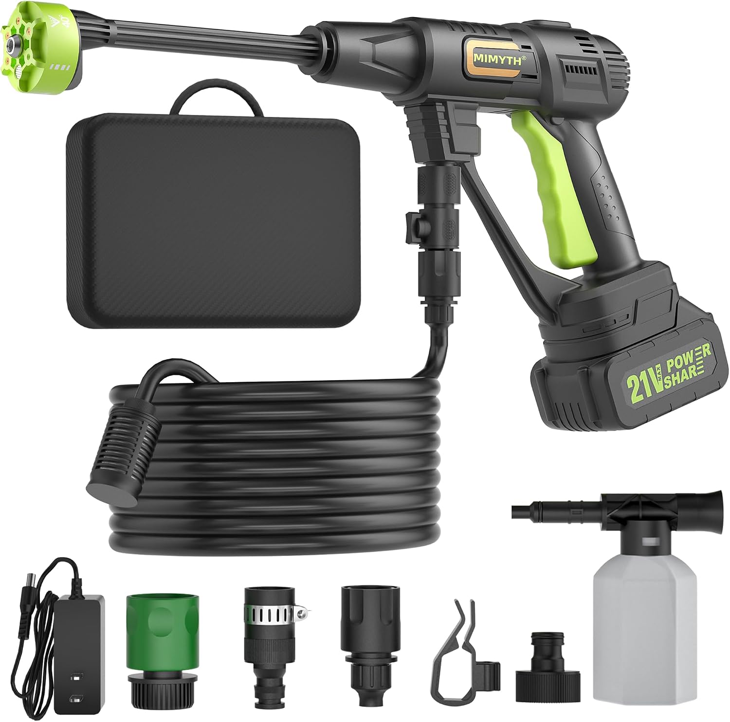 Detalle de MIMYTH MBBT24015 Cordless Pressure Washer, 1480 PSI, 6-in-1 Nozzle