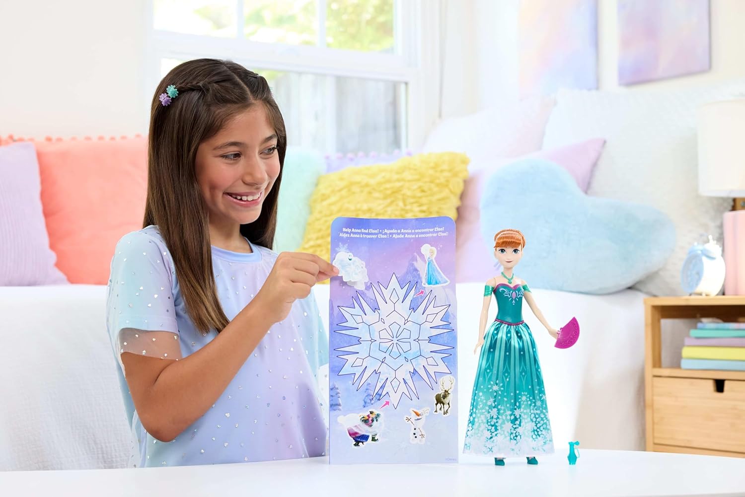 Thumbnail 1 de Mattel Disney Die Eiskönigin Anna Spin & Reveal Modepuppen-Set (11 Überraschungen) – JBG60