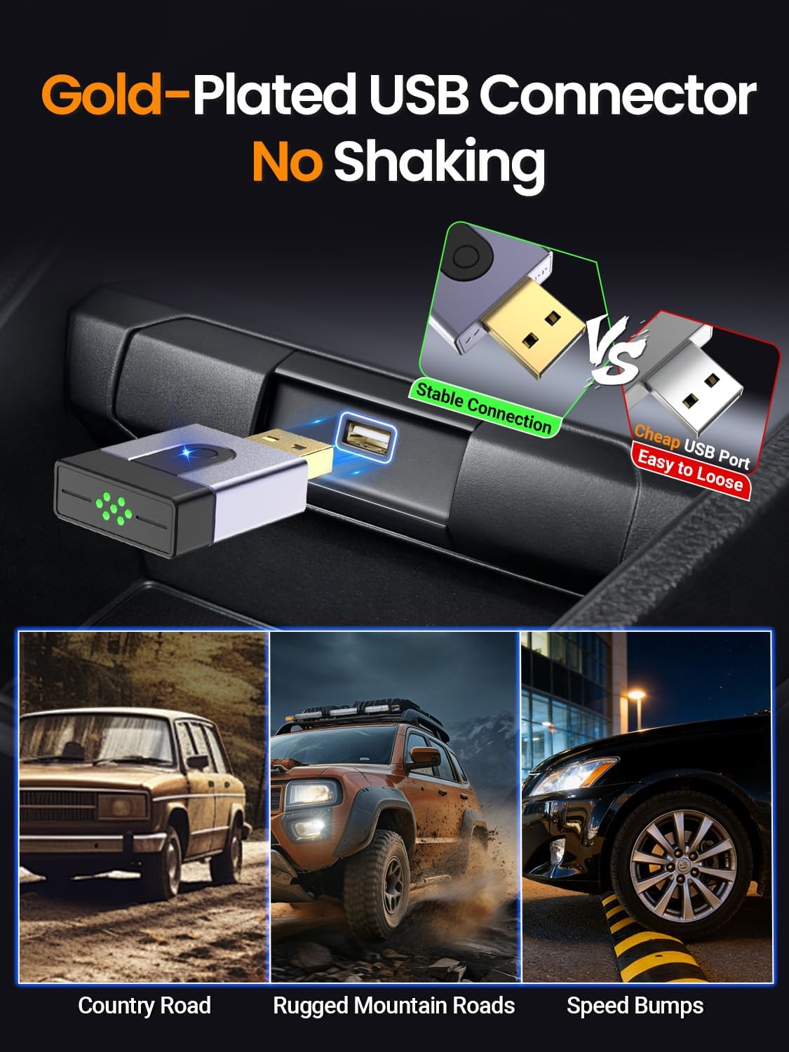 Thumbnail 6 de ZOUHOE adaptateur CarPlay sans fil 2-en-1 (CarPlay & Android Auto) Plug & Play, design compact