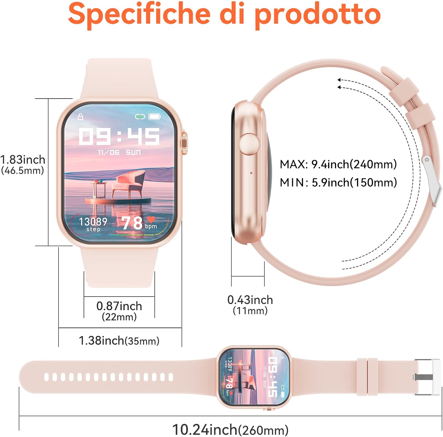 Thumbnail 6 de Hwagol 2023 Smartwatch Uomo Donna – Schermo 1,85'', Chiamata Bluetooth e Contapassi