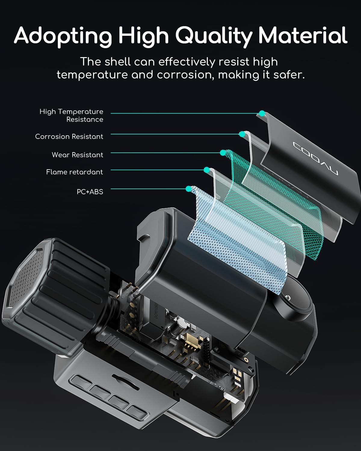 Thumbnail 4 de COOAU Dual Dash Cam 2.5K front and 1080P interior