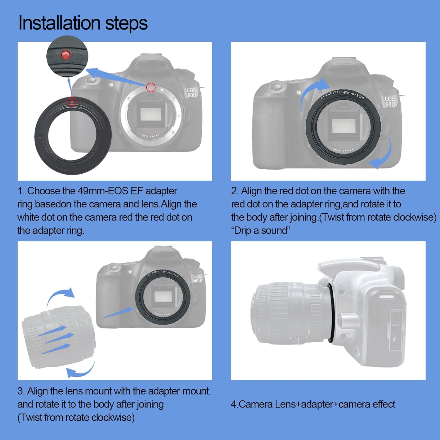 Thumbnail 4 de 49mm-EOS Reverse Mount Ring for Canon EOS