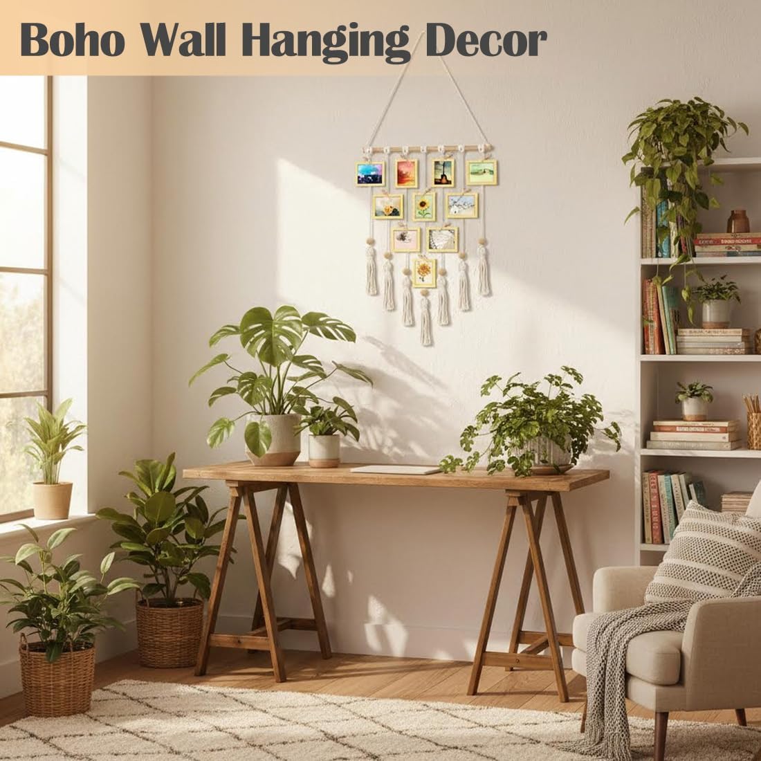 Thumbnail 6 de Suo Long Makramee Set für Anfänger – Wandbehang mit Fotodisplay zum Selbermachen