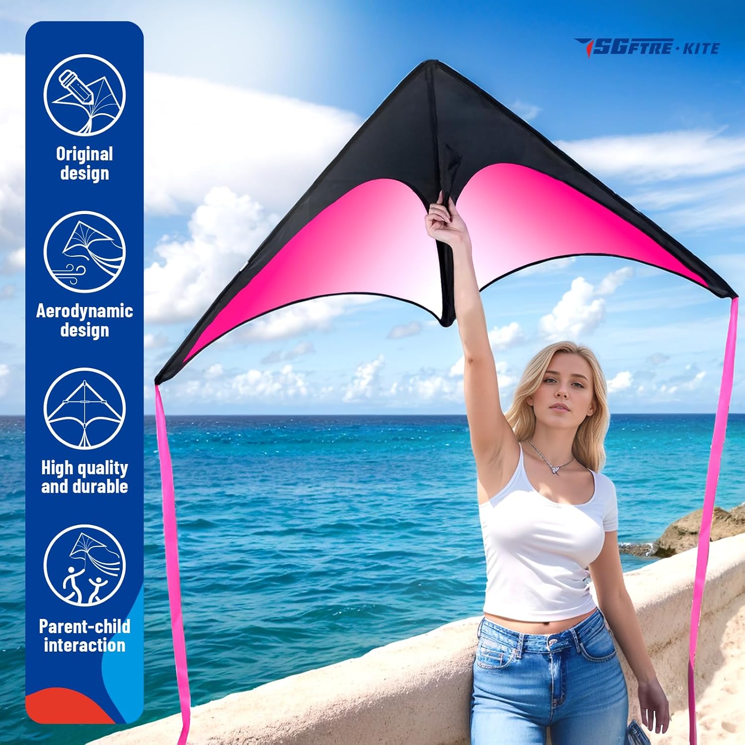 Thumbnail 2 de SGftre Delta Kite Three Set for Kids and Adults — Easy-to-Fly Family Delta Kites for Parks and Beach