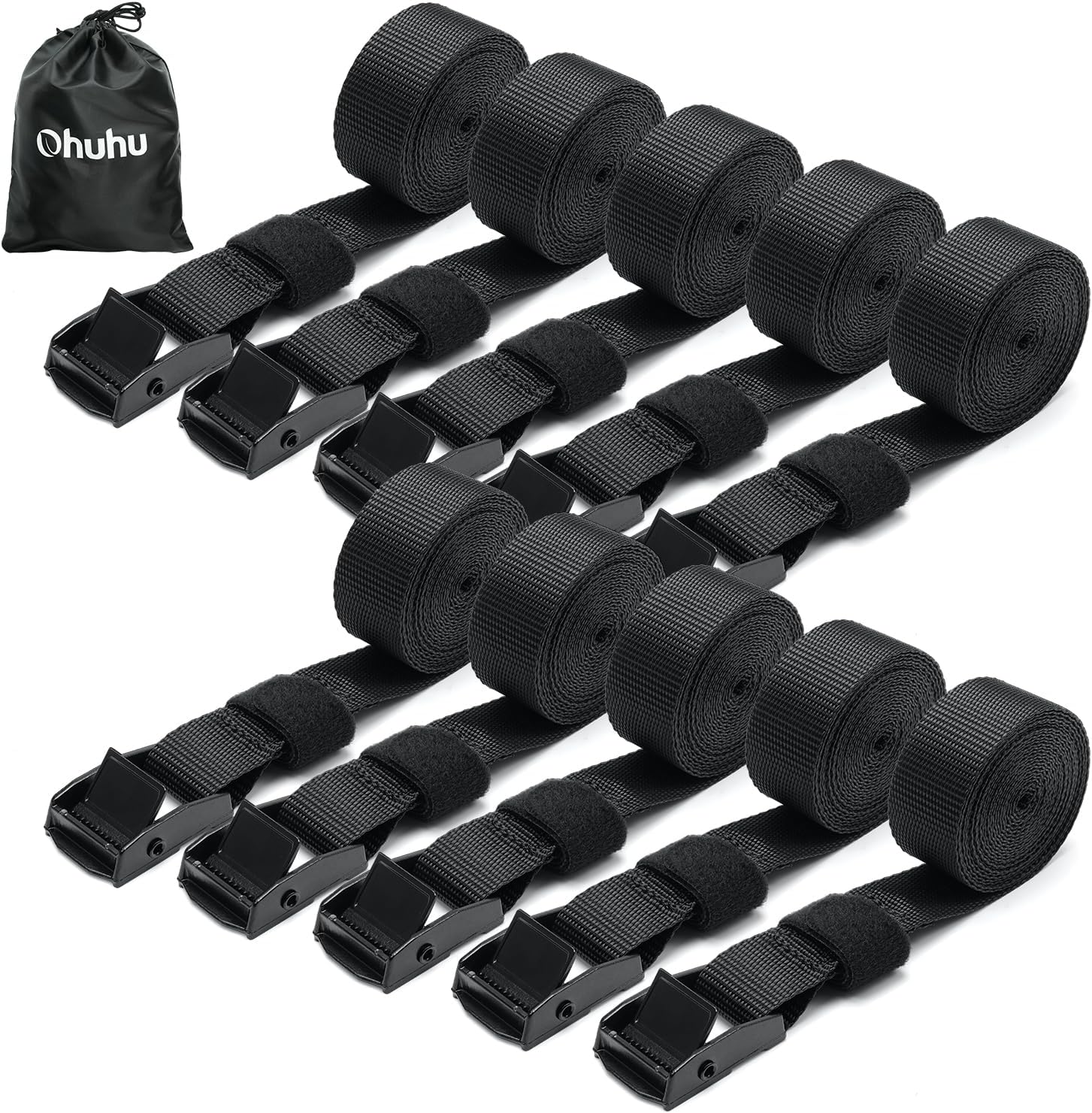Ohuhu Tie Down Straps 10 Pack, 2.5m, 250kg cargo straps 🚚