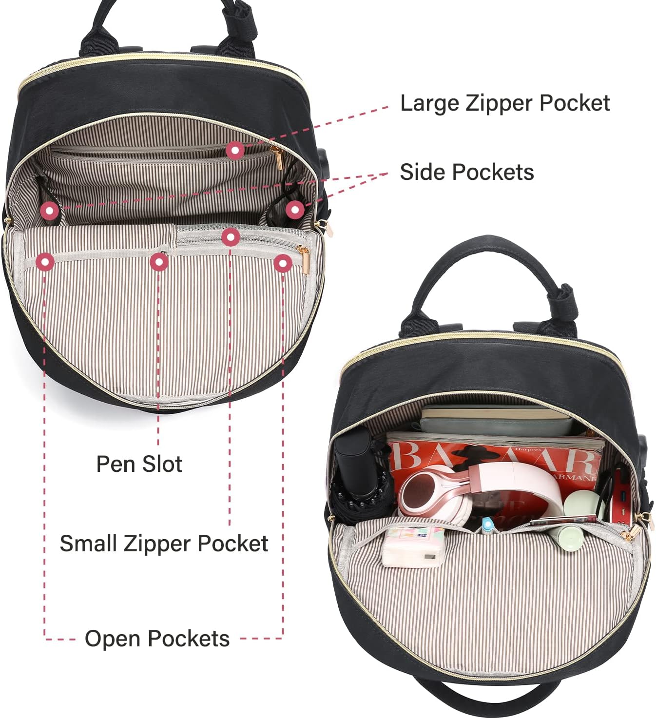 Thumbnail 2 de LOVEVOOK Zaino Porta PC Donna 17 Pollici: zaino antifurto impermeabile con porta USB