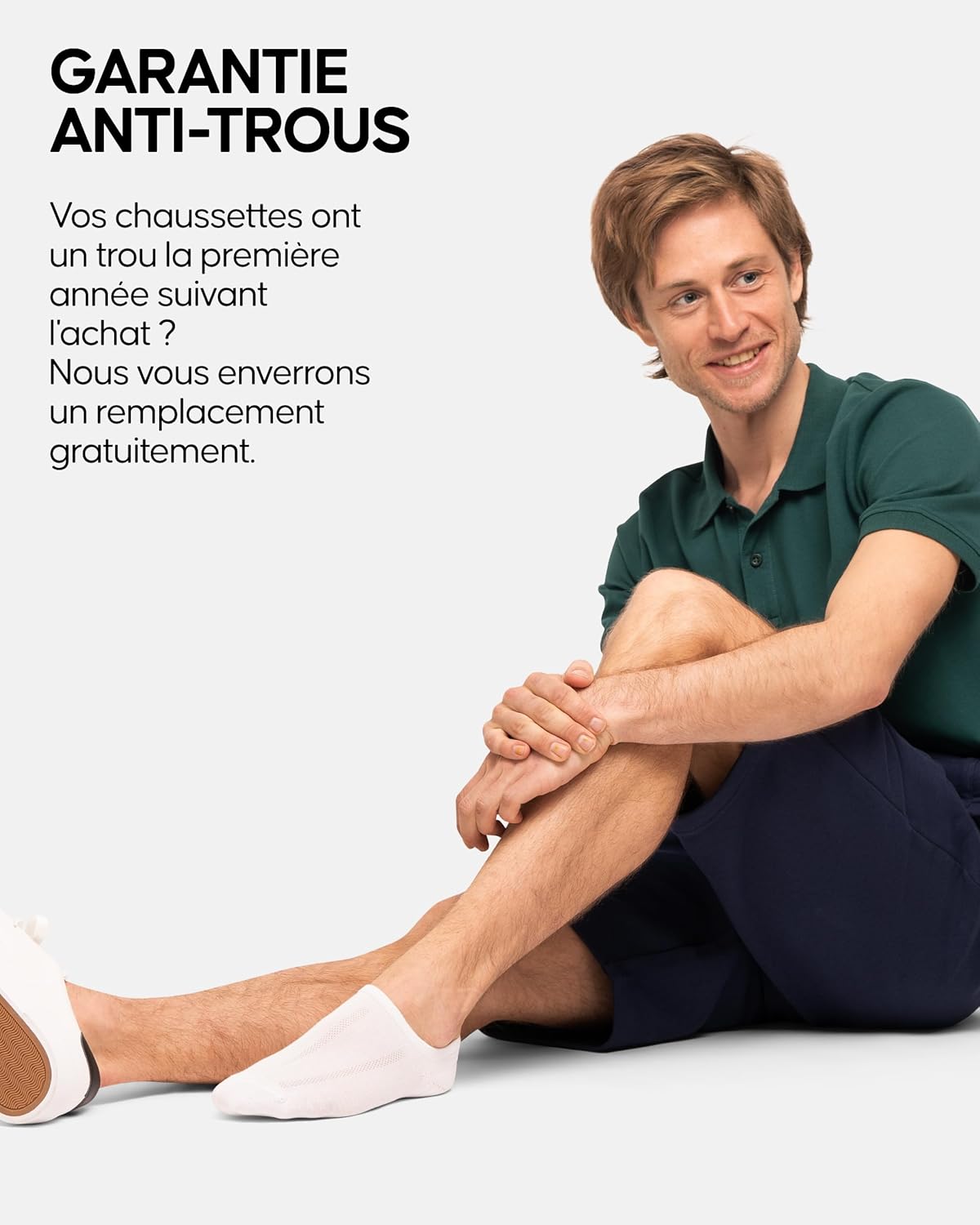 Thumbnail 3 de DANISH ENDURANCE Chaussettes invisibles no-show en coton respirant avec talon silicone antidérapant (lot de 6)