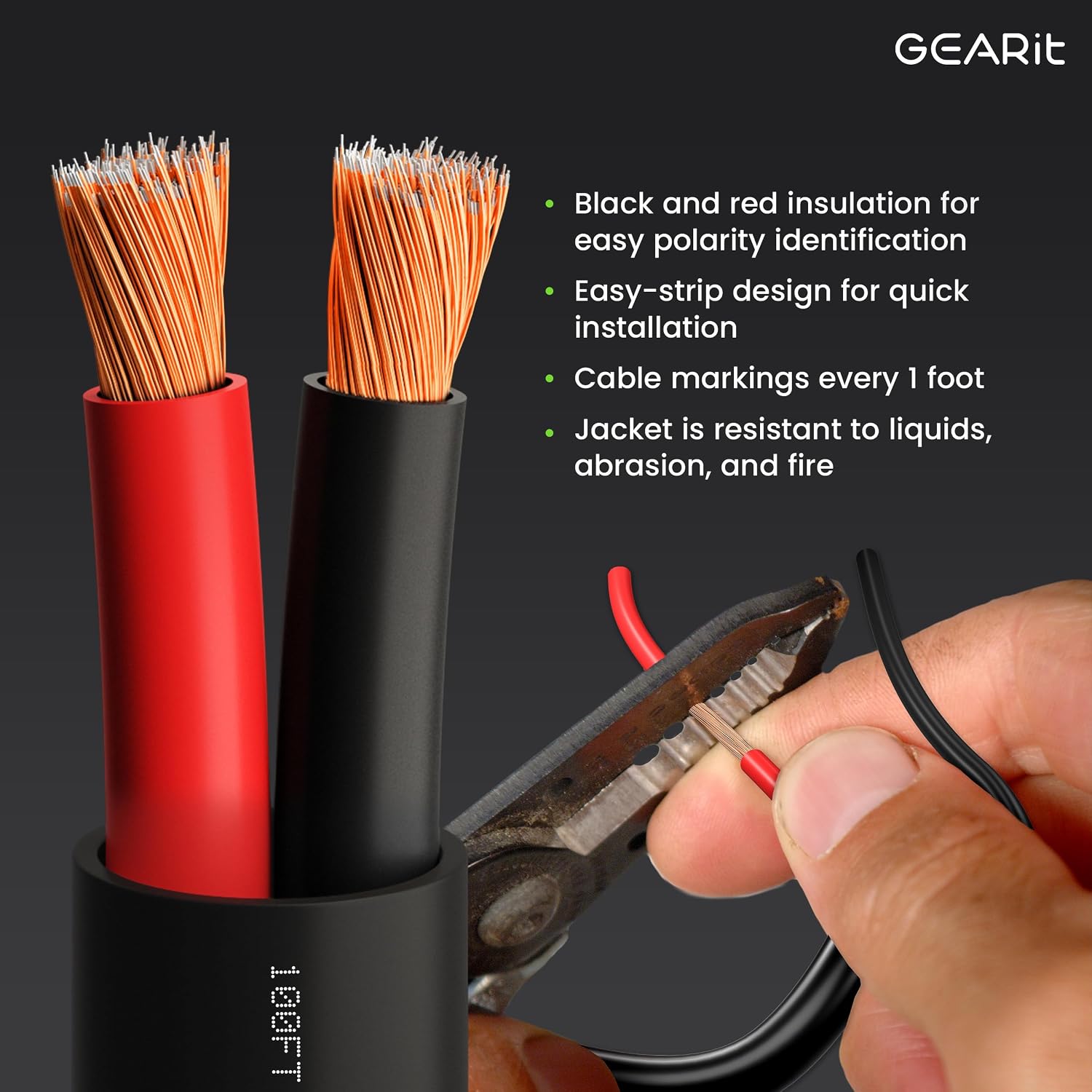 Thumbnail 1 de GEARit 2x1.5mm² CL3 In-Wall Speaker Cable (16 AWG, 50m) – Suitable for Home Cinema, Outdoor Direct Burial, Garden Speakers and Car Audio