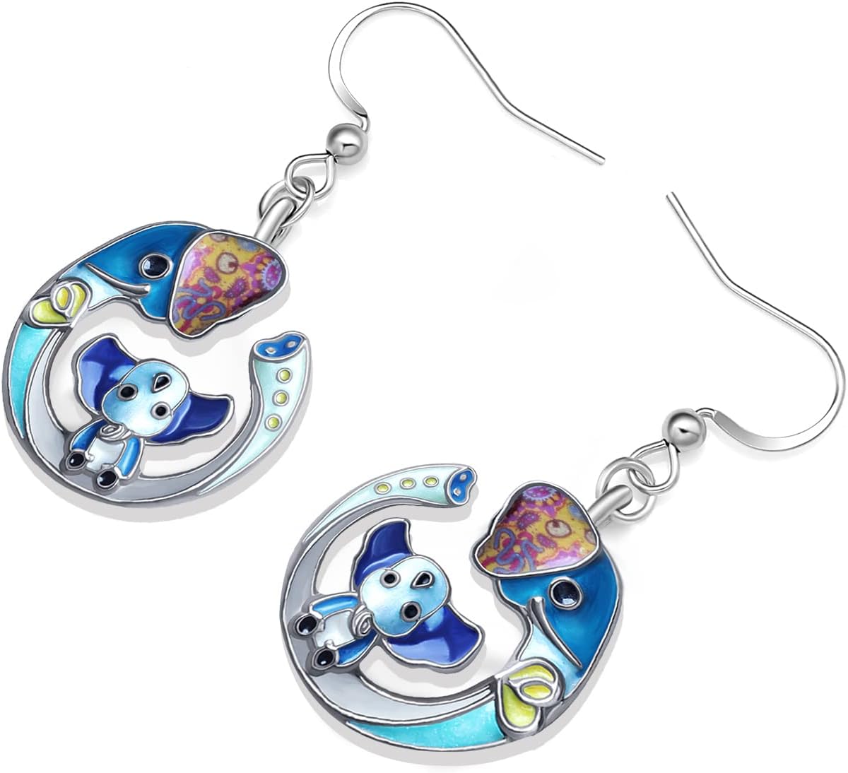 Detalle de Elephant dangle earrings 21 x 16 mm