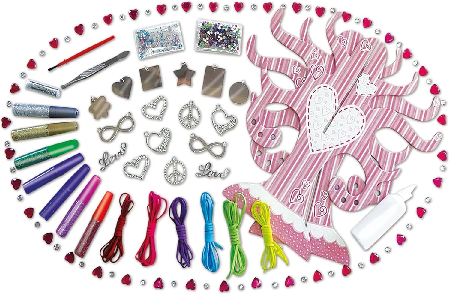 Thumbnail 2 de LENA 42658 – Set de bricolage pour bijoux en métal et pierres en cristal, 16 pendentifs et 650 pierres strass & paillettes