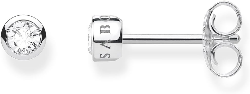 Detalle de THOMAS SABO Ohrstecker mit weißem Stein aus 925 Sterling Silber