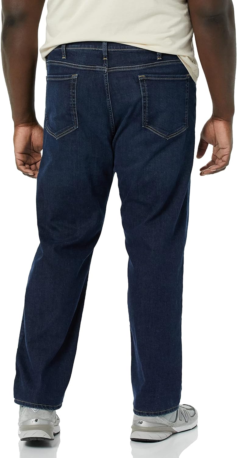 Detalle de Amazon Essentials Jean très extensible à coupe droite pour homme — couleurs délavées