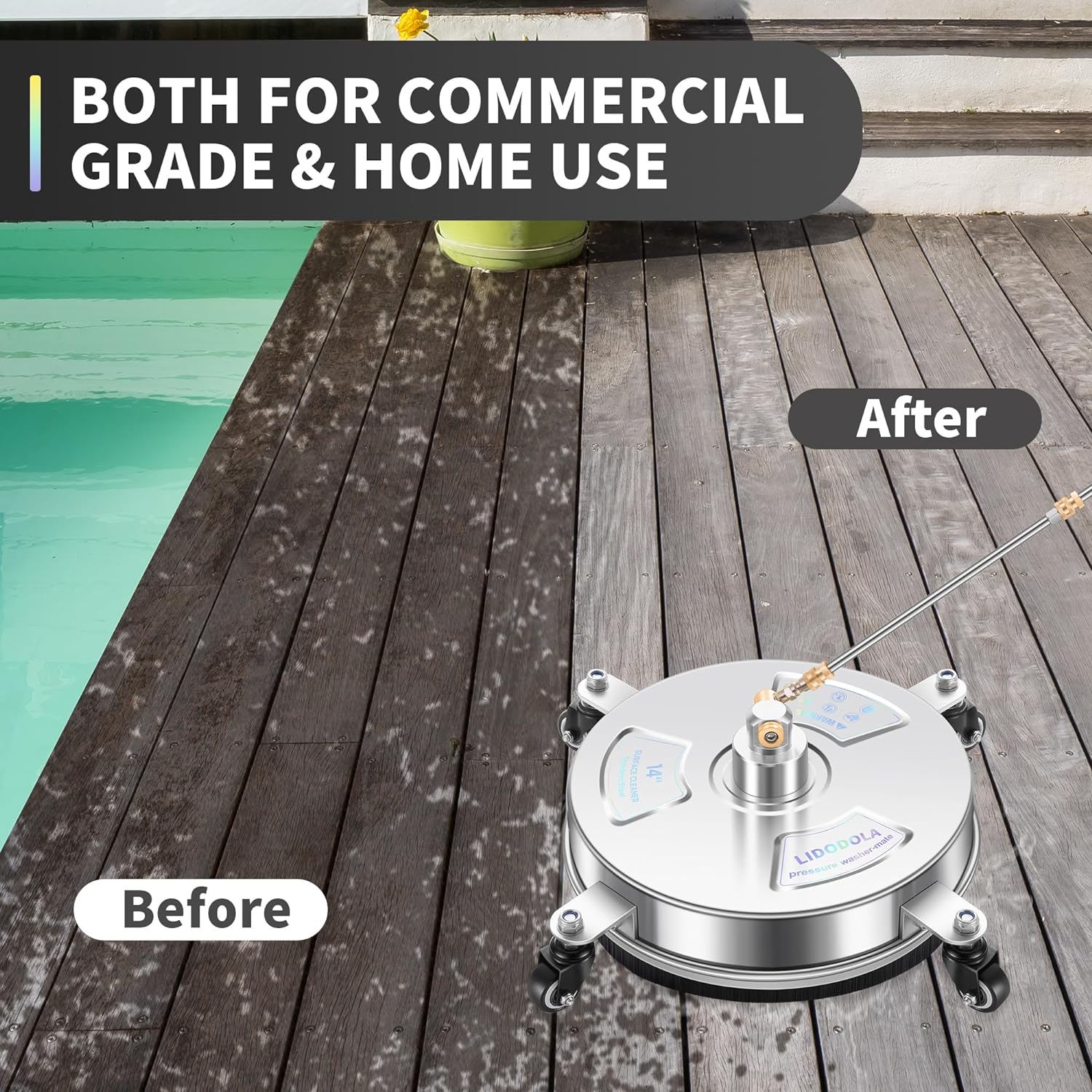Thumbnail 5 de LidoDola PWS14 14" Pressure Washer Surface Cleaner with 4 Wheels