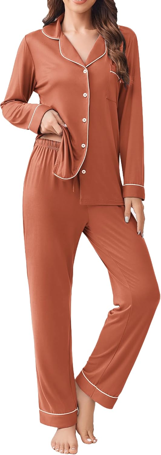 Detalle de Ekouaer Women's Pajama Set, Rayon