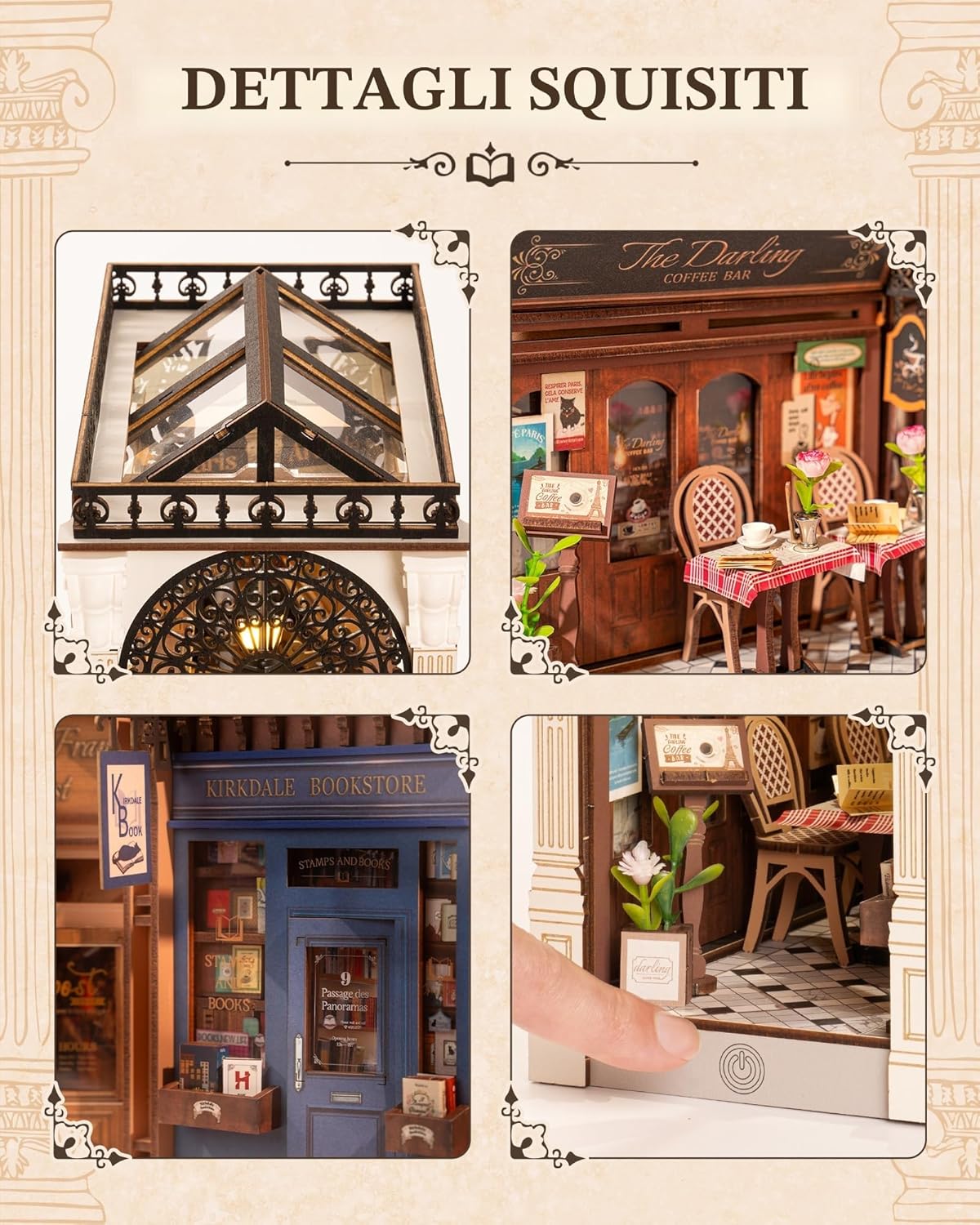 Thumbnail 2 de ROBOTIME Book Nook Kit Arcade Dating: modellismo in legno da costruire con pannello antipolvere