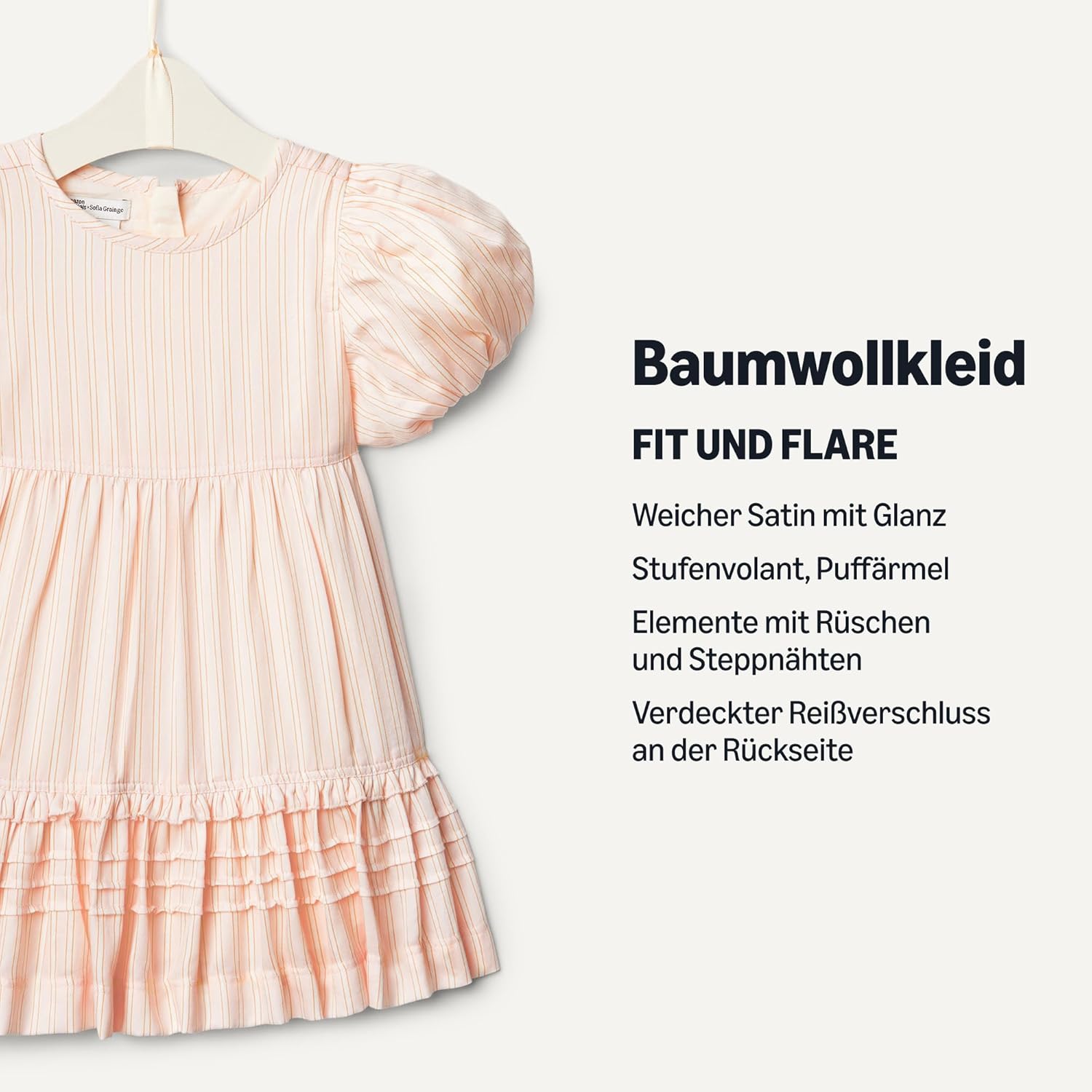 Thumbnail 2 de Amazon Essentials Baby – Mädchen Kleid mit Puffärmeln (Zusammenarbeit mit Sofia Grainge) – Baumwollsatin