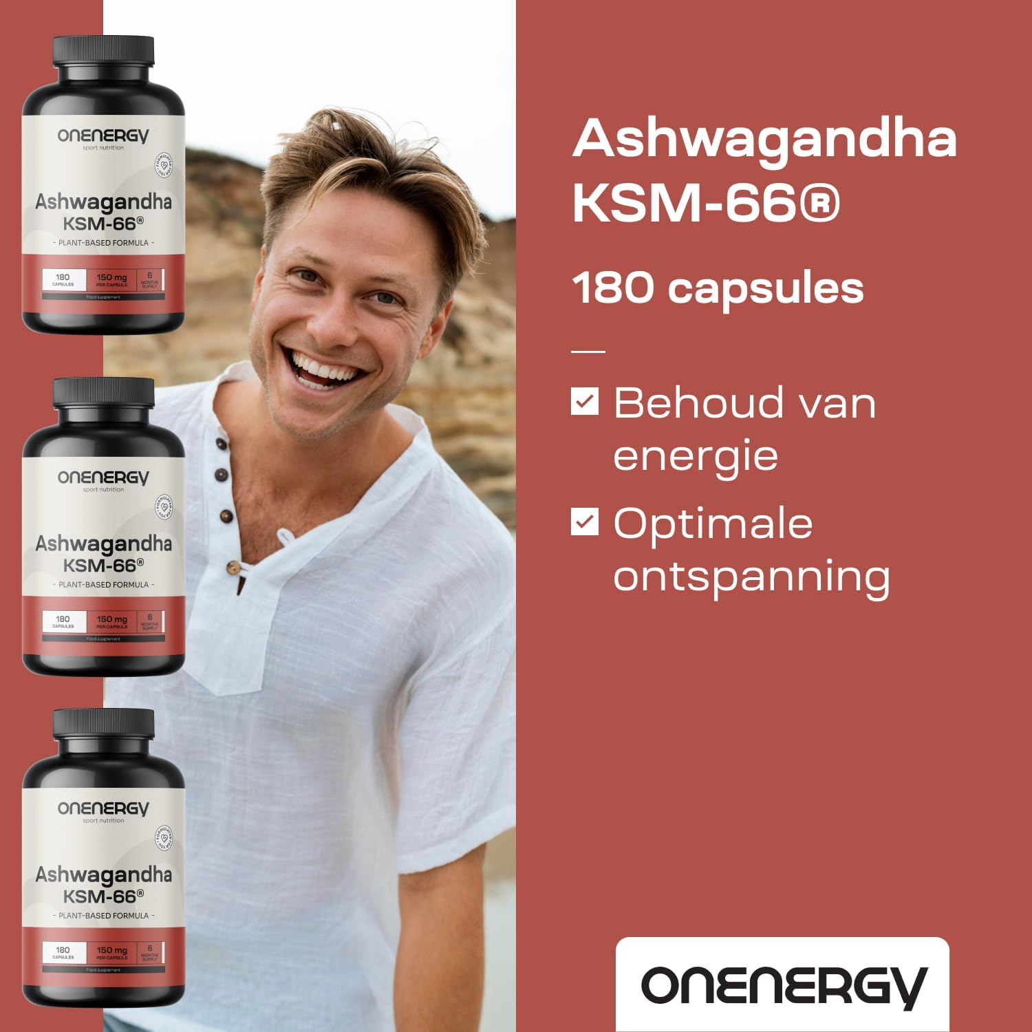 Thumbnail 6 de ONENERGY Ashwagandha KSM-66, 180 plantaardige capsules met 150 mg extract