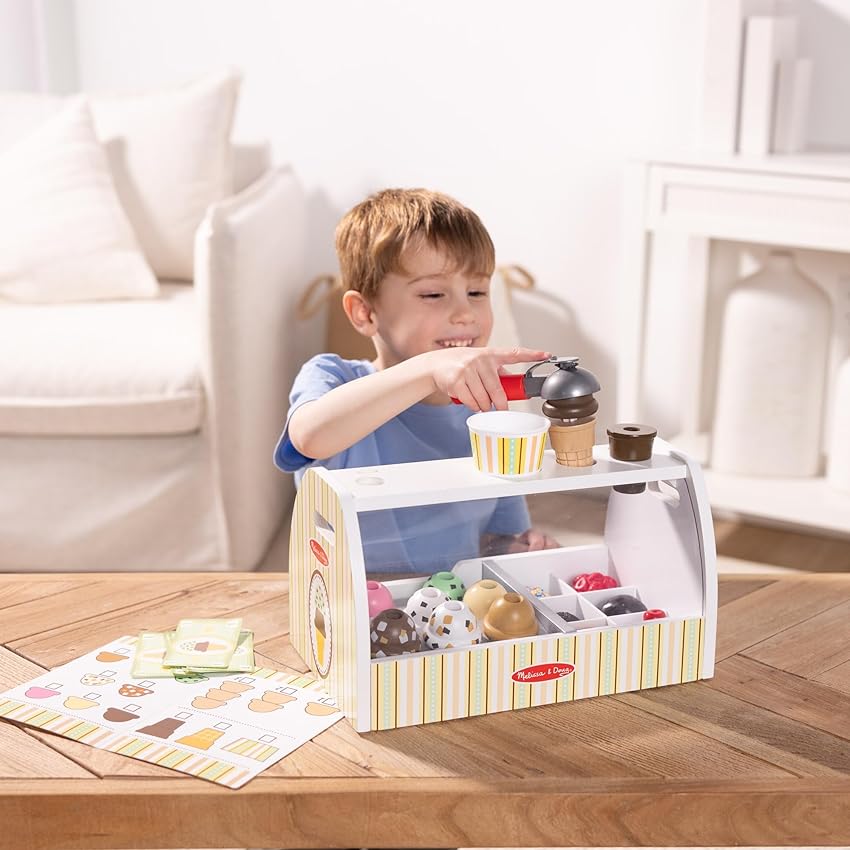 Detalle 2 de Melissa & Doug Heladería de Madera 🍦 Juego de Imitación y Creatividad